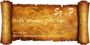 Széphegyi Péter névjegykártya